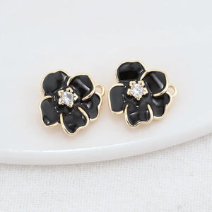 14K Brass Flowers Charms Pendants Jewelry Making Supplies