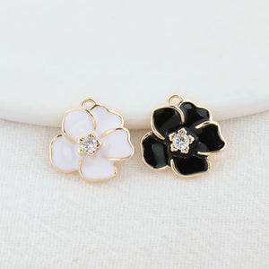 14K Brass Flowers Charms Pendants Jewelry Making Supplies