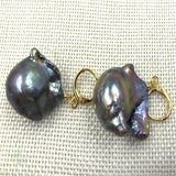 13-14MM Baroque Pearl Earrings 18K Plating Dangler Party