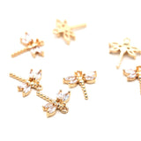 13*14mm Rhinestone Dragonfly Pendant DIY Bracelet Earrings Charms