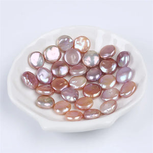 13-14mm Natural Purple Freshwater Coin Pearls for Jewelry Making