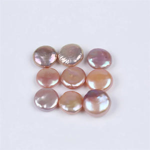 13-14mm Natural Purple Freshwater Coin Pearls for Jewelry Making