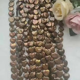 13-14mm Brown Irregular Heart Shape Freshwater Pearl Strings for DIY Jewelry
