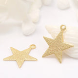 14K Plated Frosted Stars Pendants For Jewelry Making DIY Earring Charms