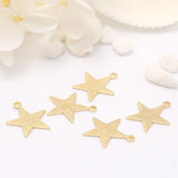 14K Plated Frosted Stars Pendants For Jewelry Making DIY Earring Charms