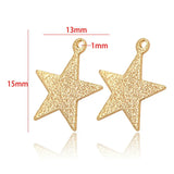 14K Plated Frosted Stars Pendants For Jewelry Making DIY Earring Charms