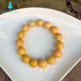 Natural Myanmar Yellow jade Bracelet 13-15MM