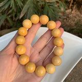 Natural Myanmar Yellow jade Bracelet 13-15MM