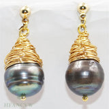 Baroque Pearl Earrings 18k Ear Drop Jewelry Real Flawless Wedding Party