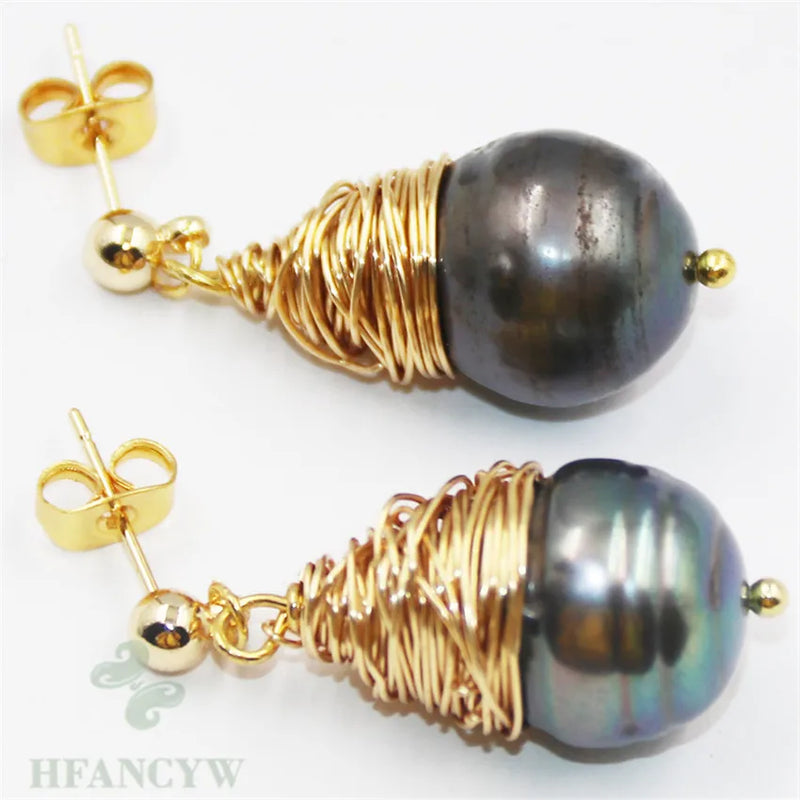 Baroque Pearl Earrings 18k Ear Drop Jewelry Real Flawless Wedding Party