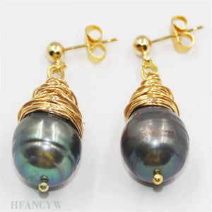 Baroque Pearl Earrings 18k Ear Drop Jewelry Real Flawless Wedding Party