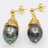 Baroque Pearl Earrings 18k Ear Drop Jewelry Real Flawless Wedding Party