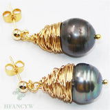 Baroque Pearl Earrings 18k Ear Drop Jewelry Real Flawless Wedding Party