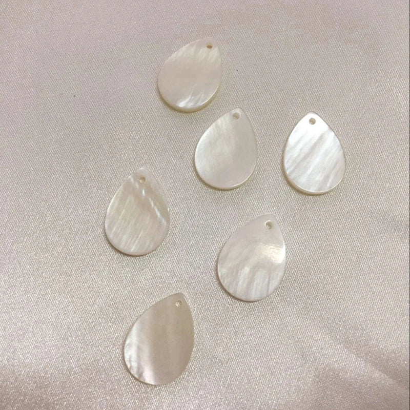 Natural Shell Water Drop Stone Earring Charms - 120Pcs