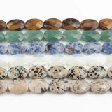 Faceted Oval Beads Opal Tiger Eye Sodalite Jaspers DIY Jewelry Making