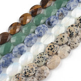 Faceted Oval Beads Opal Tiger Eye Sodalite Jaspers DIY Jewelry Making