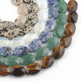 Faceted Oval Beads Opal Tiger Eye Sodalite Jaspers DIY Jewelry Making
