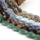 Faceted Oval Beads Opal Tiger Eye Sodalite Jaspers DIY Jewelry Making