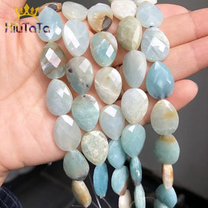 13*18mm Natural Amazonite Beads Water Drop Shape Faceted Loose Stone Beads