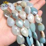13*18mm Natural Amazonite Beads Water Drop Shape Faceted Loose Stone Beads