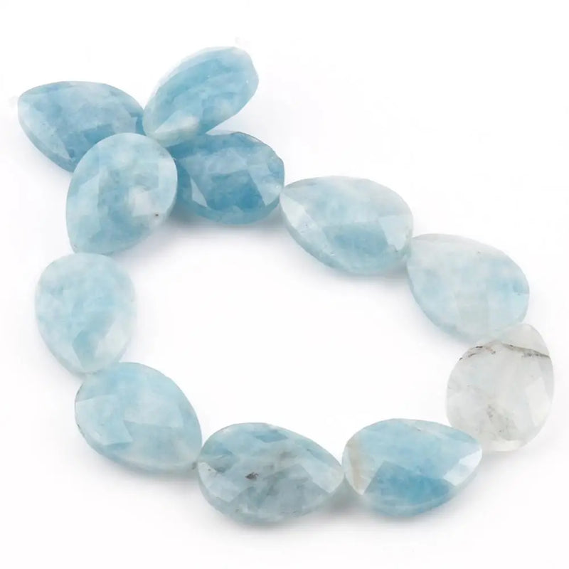13*18mm Faceted Stone Beads Water Drop Yellow Jades Aquamarines Quartz Crystal