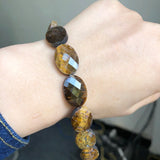 Natural Yellow Tiger Eye Stone Beads Faceted Loose Spacer Beads 10Pcs