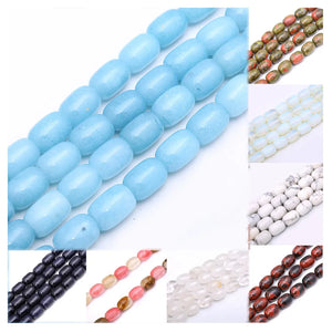 13*18mm Natural Stone Aquamarine Turquoises Agate Crystal Cylinder Loose Beads
