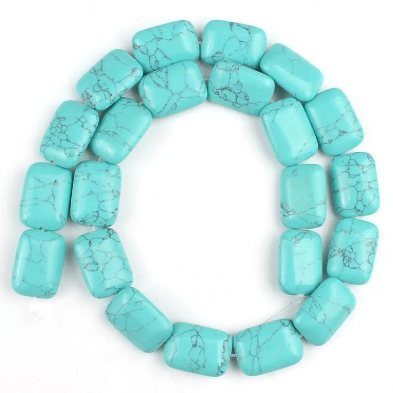13*18mm Rect Turquoises Agates Yel Tiger Eye Quartz