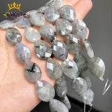Labradorite Faceted Loose Stone Beads 13x18mm Water Drop for DIY Jewelry Making