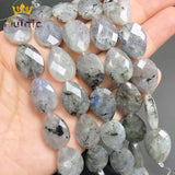 Labradorite Faceted Loose Stone Beads 13x18mm Water Drop for DIY Jewelry Making