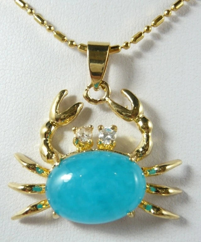 13*18mm Light Jade Crab Pendant
