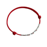 925 Silver Rope Bracelets Bamboo Green Red Thread Line