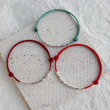 925 Silver Rope Bracelets Bamboo Green Red Thread Line