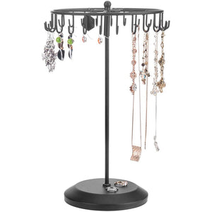 13.3 Inch Metal Rotating Jewelry Stand Organizer for Necklaces and Bracelets