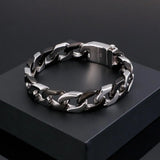 Glossy 316L Cuban Stainless Steel Link Chain Bracelet Men's Jewelry