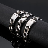 Glossy 316L Cuban Stainless Steel Link Chain Bracelet Men's Jewelry