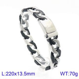 Glossy 316L Cuban Stainless Steel Link Chain Bracelet Men's Jewelry