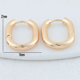 14K Brass Oval Earrings Hoops High-Quality DIY Findings