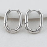 14K Brass Oval Earrings Hoops High-Quality DIY Findings
