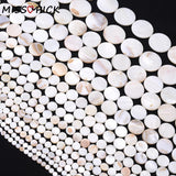 Natural Shell Beads Mother Of Pearl Round Loose Spacer Beads For Jewelry Making