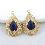 14K Brass Zircon Drop Pendants Jewelry Making Supplies