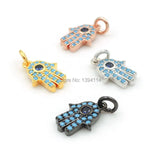 Micro Pave Kallaite&Blue CZ Palm Charm for DIY Bracelets or Necklaces