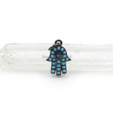 Micro Pave Kallaite&Blue CZ Palm Charm for DIY Bracelets or Necklaces