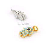 Micro Pave Kallaite&Blue CZ Palm Charm for DIY Bracelets or Necklaces