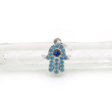 Micro Pave Kallaite&Blue CZ Palm Charm for DIY Bracelets or Necklaces