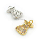 Micro Pave Clear CZ Fig Charm for Bracelets or Necklaces