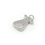 Micro Pave Clear CZ Fig Charm for Bracelets or Necklaces