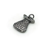 Micro Pave Clear CZ Fig Charm for Bracelets or Necklaces