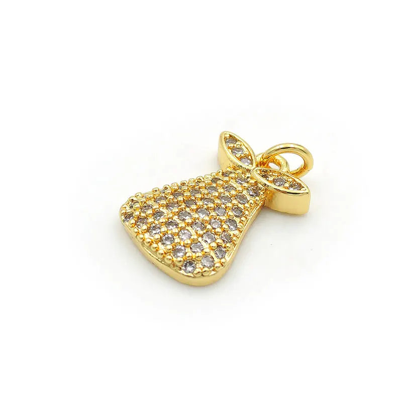Micro Pave Clear CZ Fig Charm for Bracelets or Necklaces
