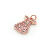 Micro Pave Clear CZ Fig Charm for Bracelets or Necklaces